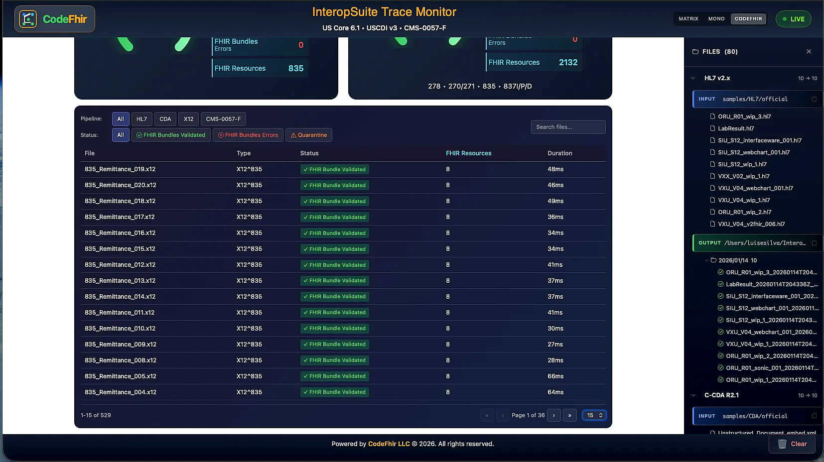TraceServer File List